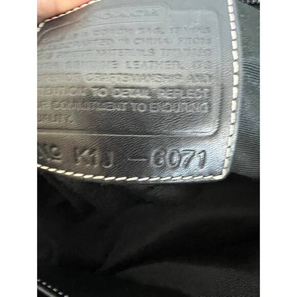 Coach Gray Black Canvas and Leather Signature C Tote Purse Shoulder Bag - Picture 6 of 13